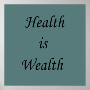 Affiche La santé est richesse citations motivationnelles p