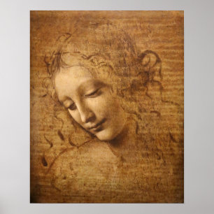 Affiche La Scapigliata de Léonard de Vinci, Tête de femme