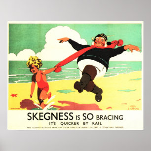 Affiche LA SCEGNE PLUS LONGUE EST SI BRACING Beach Vintage