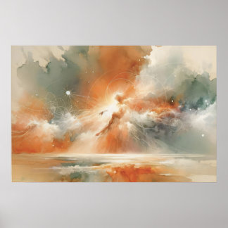 Affiche La scène biblique minimaliste à l'aquarelle de la
