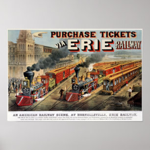 Affiche La scène ferroviaire américaine à Hornellsville