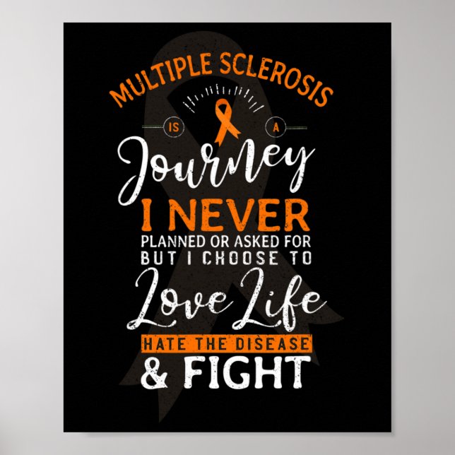 Affiche La Sclérose Est Un Voyage Ms Sensibilisation Ruban (Devant)