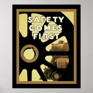Affiche La sécurité vient en premier ~ Sécurité Vintage