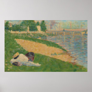 Affiche La Seine avec des vêtements sur la rive
