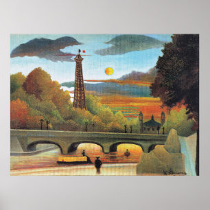 Affiche La Seine et la Tour Eiffel au coucher du soleil,