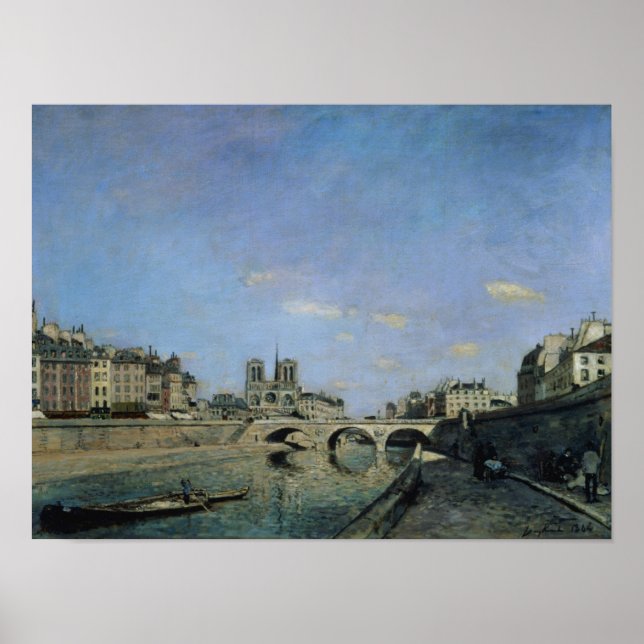 Affiche La Seine et Notre Dame à Paris, 1864 (Devant)