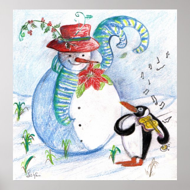 AFFICHE LA SÉRÉNADE HIVERNALE DE SNOWMAN ET PENGUIN (Devant)