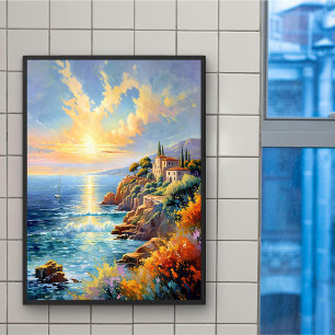 Affiche La sérénité au coucher du soleil par l'impressionn