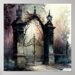 Affiche La série Porte de Cimetière Gothique Design 12