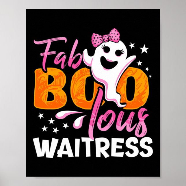 Affiche La serveuse Halloween femmes Fab Boo Lous (Devant)