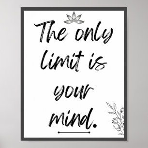 Affiche La seule limite est votre citation mentale