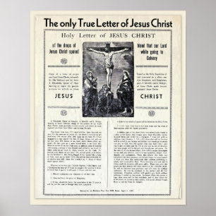 Affiche La Seule Vraie Lettre de Jésus-Christ