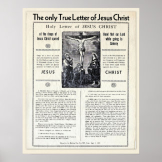 Affiche La Seule Vraie Lettre de Jésus-Christ