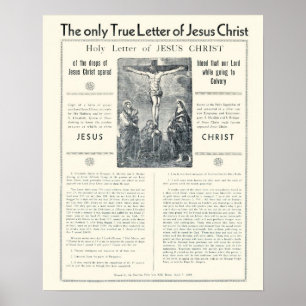 Affiche La Seule vraie lettre de l'affiche de Jésus-Christ