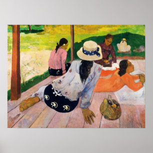 Affiche La Siesta de Paul Gauguin Scène de vie calme