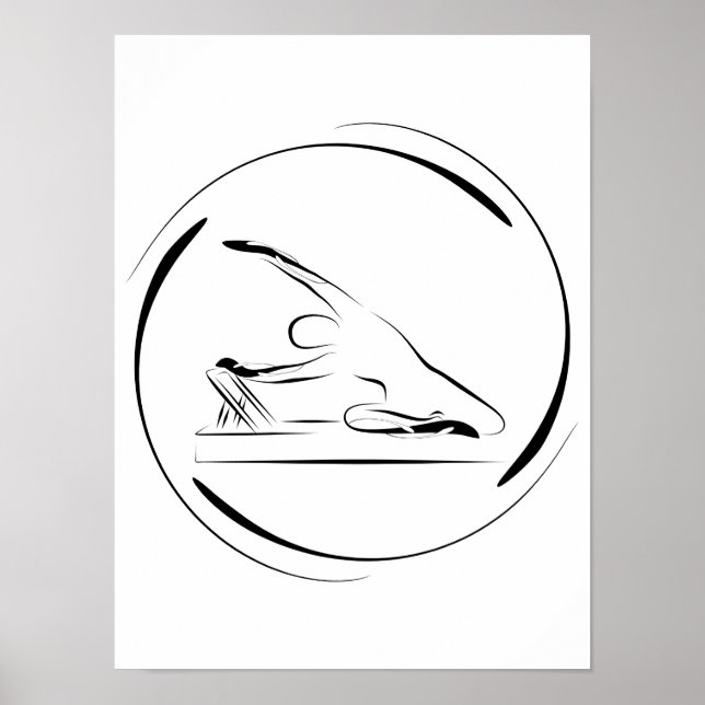 Affiche La sirène de Pilates pose sur le réformateur (Devant)