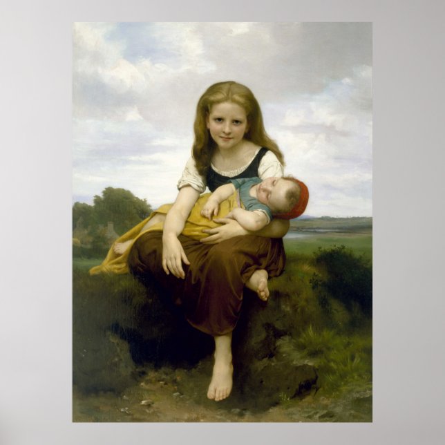 Affiche La soeur aînée par William-Adolphe Bouguereau (Devant)