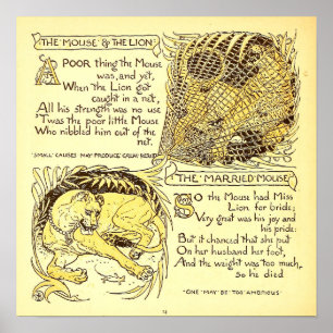 Affiche La souris et la grue Lion Walter