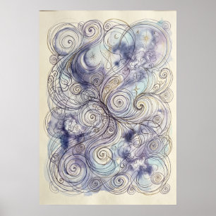 Affiche La spirale douce de l'art mural Lumière ancestrale