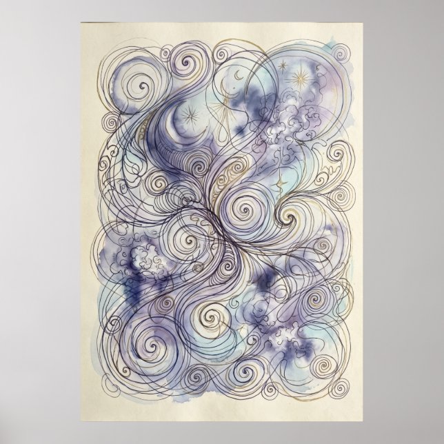 Affiche La spirale douce de l'art mural Lumière ancestrale (Devant)