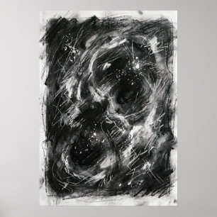 Affiche La Spirale Noire de l'Énergie de l'Ombre - Art Mur