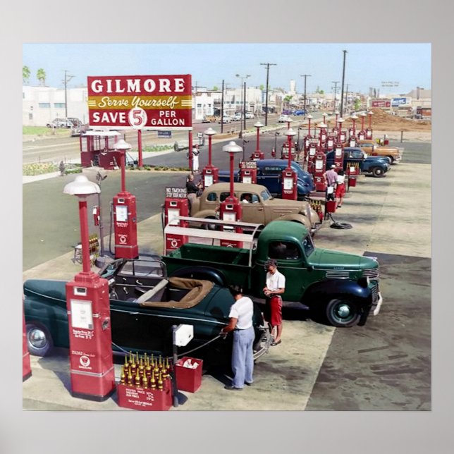 Affiche La station-service Gilmore's Gas A Teria Los Angel (Devant)