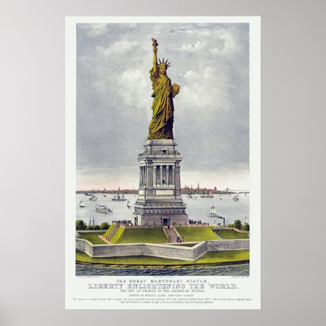 Affiche La Statue de la Liberté, La Grande Statue de Barth (Devant)
