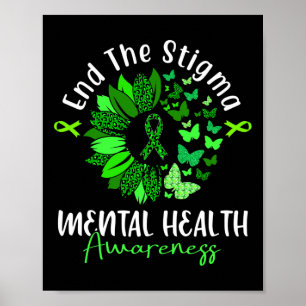 Affiche La Stigma Sensibilisation à la santé mentale Ruban