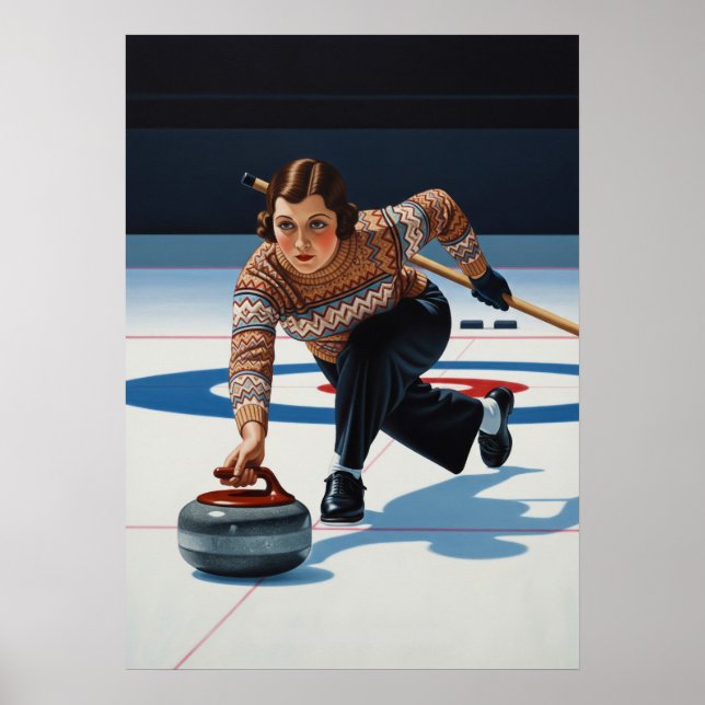 AFFICHE LA STRATÈGE DU CURLING (Devant)