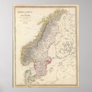 Affiche La Suède, Norvège, Danemark 3
