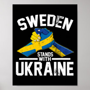 Affiche La Suède soutient l'Ukraine Drapeau suédois ukrain