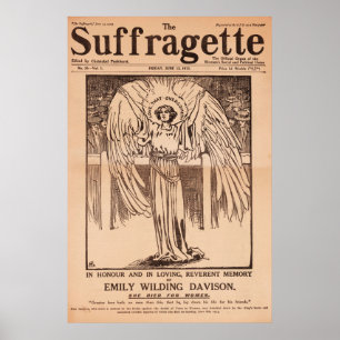Affiche La Suffragette, Emily Davison, Vintage