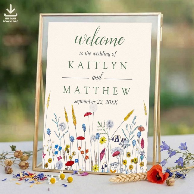 Affiche La Suite de Mariage de Prairie de Fleurs Sauvages  (Créateur téléchargé)