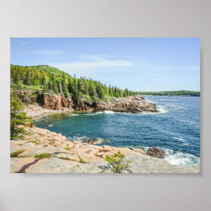 Affiche La superbe côte rocheuse de l'Acadie dans le Maine