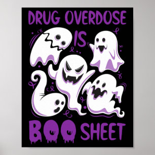 Affiche La surdose de drogue est Botte feuille pourpre Boo