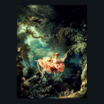 Affiche La Swing - Rococo Vintage Art de Fragonard<br><div class="desc">Il s'agit d'une numériquement impression améliorée d'une peinture française de 1768 de Jean-Honoré Fragonard intitulée : Les heureux accidents de la neige</div>
