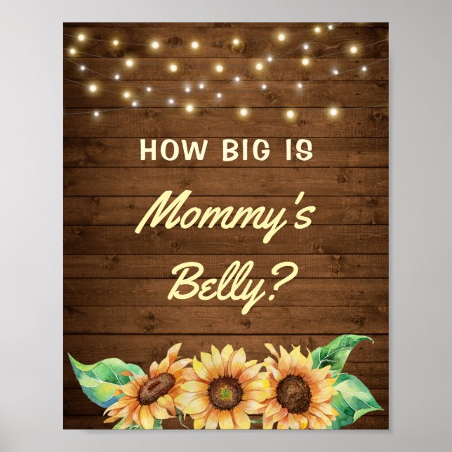 Affiche La taille du Baby shower de tournesol ventre de ma (Devant)