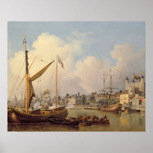 Affiche La Tamise et la tour de Londres censément sur t