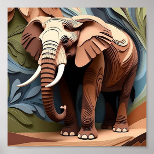 Affiche La tante de l'éléphant dans des tons terreux de pa