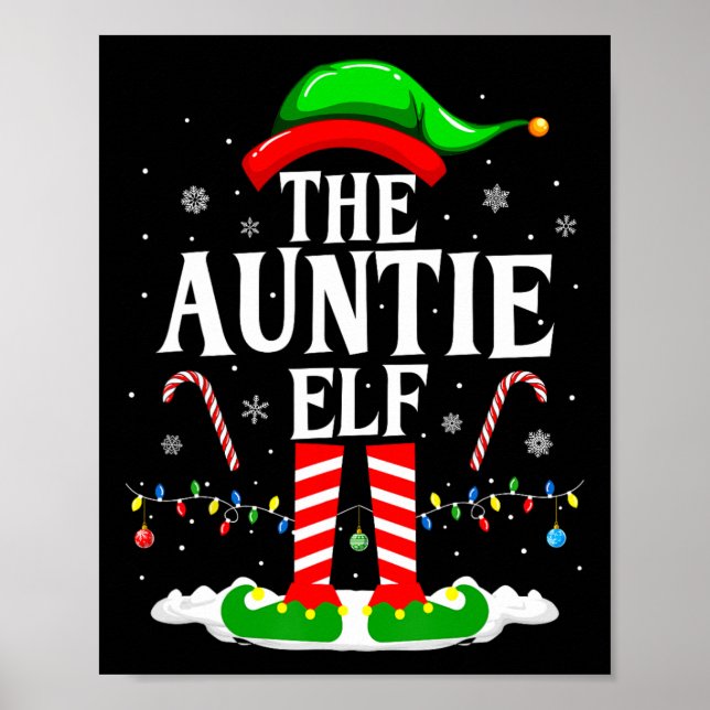 Affiche La Tante Elfe Drôle Jeu de Noël Elf Correspondant  (Devant)