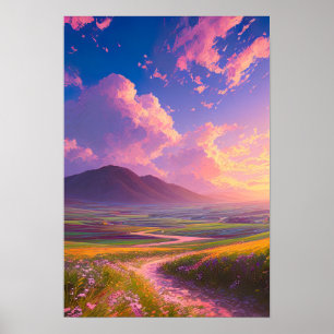 Affiche La Tapisserie de la nature au coucher du soleil