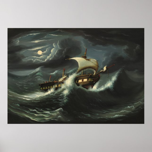 Affiche La tempête a jeté la frégate en l'air par des (Devant)