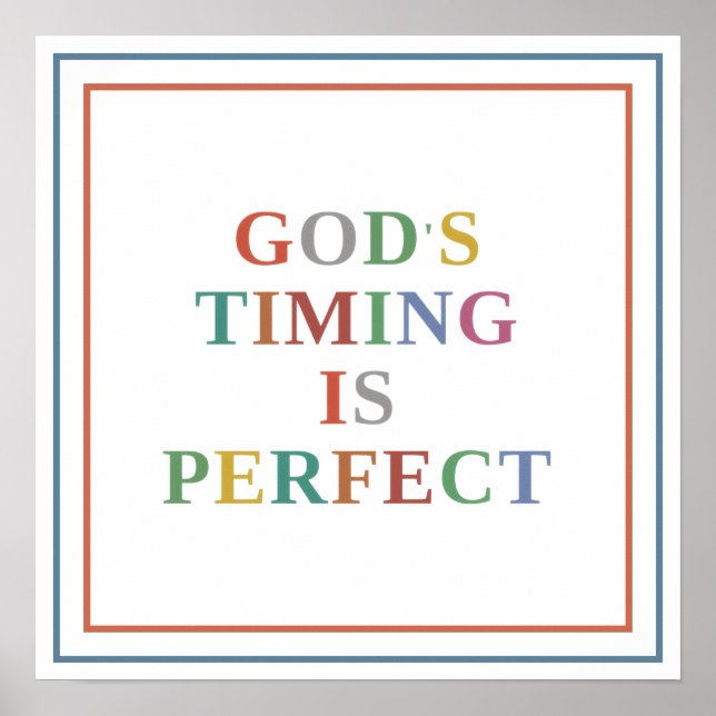 Affiche La temporisation de Dieu est parfaite Typographie  (Devant)