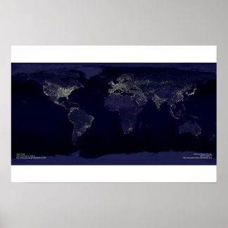 Affiche La Terre à la nuit