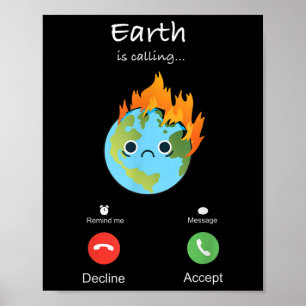 Affiche La Terre appelle au changement climatique Protecti