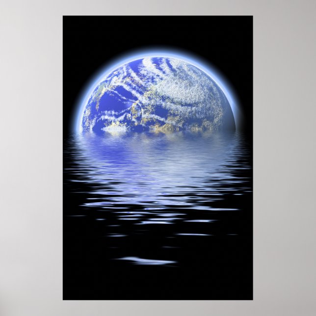 Affiche La Terre Au-Dessus De L'Eau Inondée (Devant)