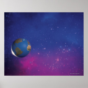 Affiche La terre de l'espace extra-atmosphérique