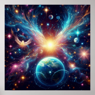 Affiche La Terre, les Étoiles et les Planètes