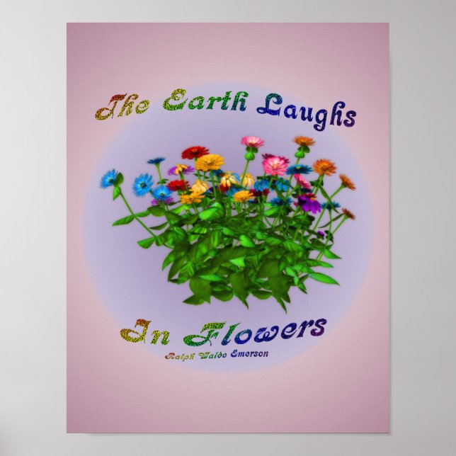 Affiche La Terre Rire Dans Les Fleurs Citation Inspiration (Devant)