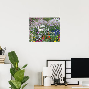 Affiche La Terre rit dans les fleurs Citation Florale